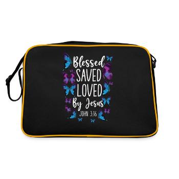 Citation de verset biblique chrétien - Sac Retro - noir/or - Dos
