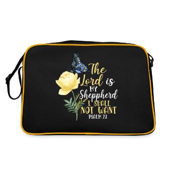 Christian Bible Verse Quote - Retro Tasche - Schwarz/Gold - Hinten