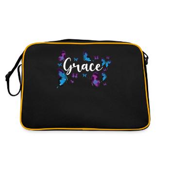 Citation de verset biblique chrétien - Sac Retro - noir/or - Dos