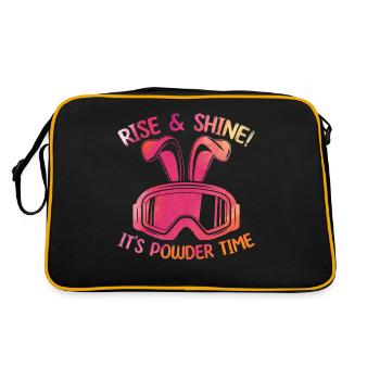 Skieurs SkiIng Rise & Shine C’est l’heure de la poudreuse - Sac Retro - noir/or - Dos