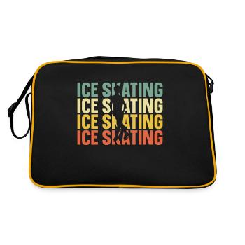 Eislaufen Eisläufer Eisschnelllauf Wintersport - Retro Tasche - Schwarz/Gold - Hinten