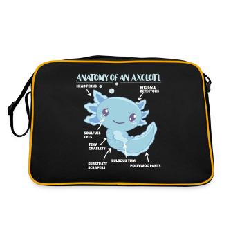Axolotl Explanation Anatomy of an Axolotl - Retro Bag - black/gold - Back