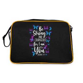 Citation de verset biblique chrétien - Sac Retro - noir/or - Dos