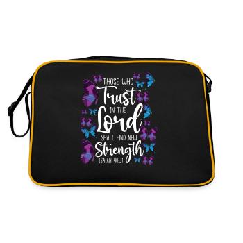 Christian Bible Verse Quote - Retro Tasche - Schwarz/Gold - Hinten