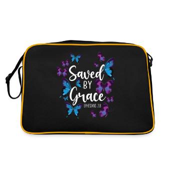 Christian Bible Verse Quote - Retro Tasche - Schwarz/Gold - Hinten