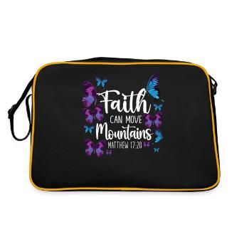 Christian Bible Verse Quote - Retro Tasche - Schwarz/Gold - Hinten