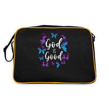 Christian Bible Verse Quote - Retro Tasche - Schwarz/Gold - Hinten