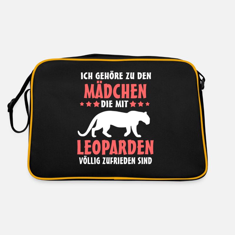 Leopard Mädchen Leoparden Retro Tasche