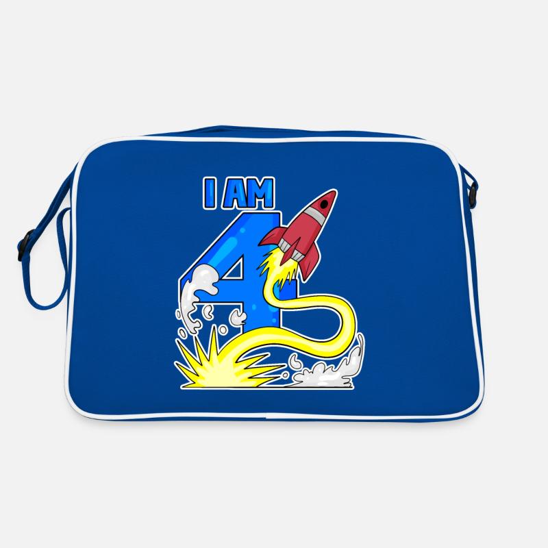 4 birthday boy - 4 years old - I am 4 Retro Bag