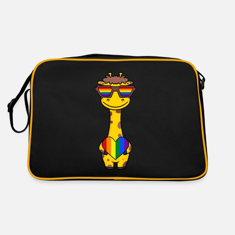 Giraffe Regenbogen Farben Retro Tasche