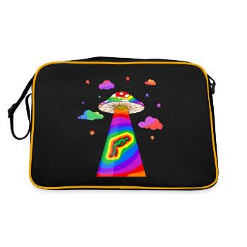 Kidcore Esthétique Alien OVNI Kidnapping Champignon - Sac Retro - noir/or - Dos