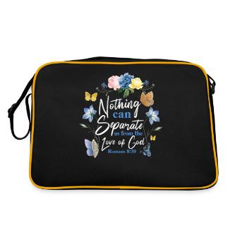 Christian Bible Verse Butterfly - Retro Tasche - Schwarz/Gold - Hinten
