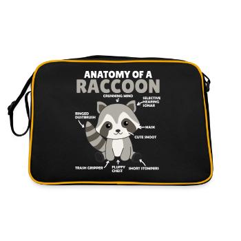 sweet raccoon explanation Anatomy of a raccoon - Retro Bag - black/gold - Back