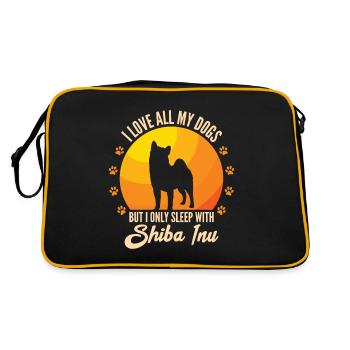 Shiba Inu Cadeau chien Shiba Inu - Sac Retro - noir/or - Dos