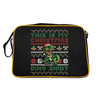 C’est ma chemise de Noël Dino Dinosaure de Noël - Sac Retro - noir/or - Dos