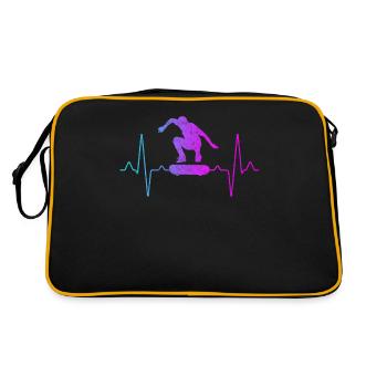 Skater Skate Heartbeat - Sac Retro - noir/or - Dos