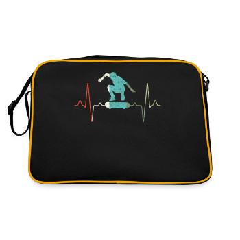 Skater Skate Heartbeat - Sac Retro - noir/or - Dos