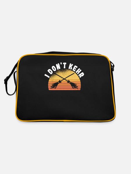 Kehrwoche Schwäbisch Schwabenland Denglisch Retro - Retro Tasche - Schwarz/Gold - Hinten