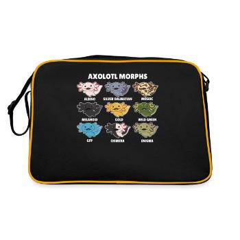 Axolotls aus der Welt süße Tiere Axolotl Arten - Retro Tasche - Schwarz/Gold - Hinten