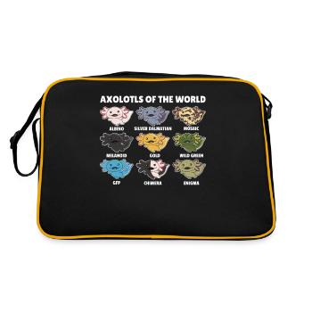 Axolotls aus der Welt süße Tiere Axolotl Arten - Retro Tasche - Schwarz/Gold - Hinten