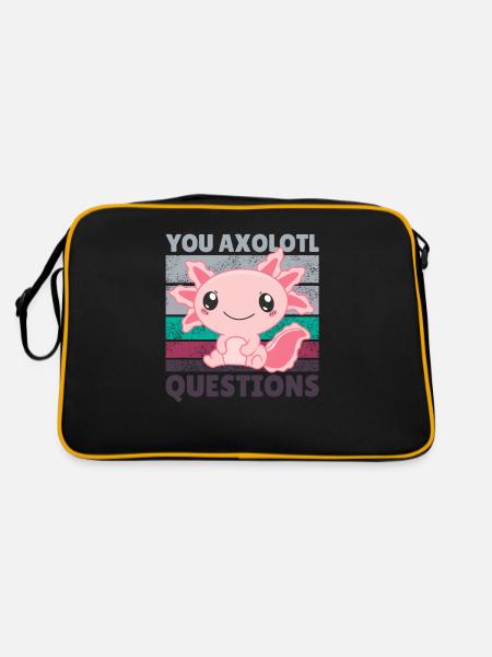 Axolotl lovers cute animals children axolotl - Retro Bag - black/gold - Back