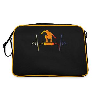 Skater Skate Heartbeat - Sac Retro - noir/or - Dos
