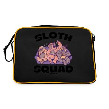 Sloth Squad - Retro Tasche - Schwarz/Gold - Hinten