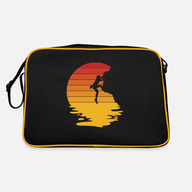 Boulder Klettern Bergsteigen Felsklettern Geschenk - Retro Tasche - Schwarz/Gold
