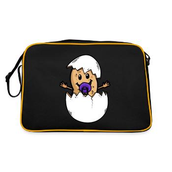 Peanut Baby Parental Leave Parents Pregnant Birth Egg - Retro Bag - black/gold - Back