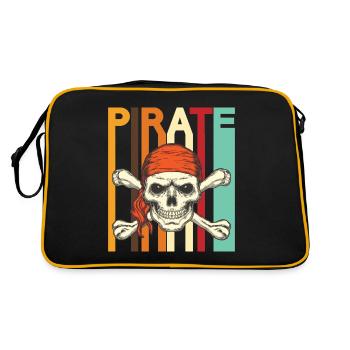 Conception rétro de crâne de pirate - Sac Retro - noir/or - Dos
