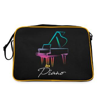 Piano Piano Pianiste Cadeau - Sac Retro - noir/or - Dos