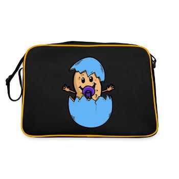 Peanut eggshell birth baby hatch egg - Retro Bag - black/gold - Back