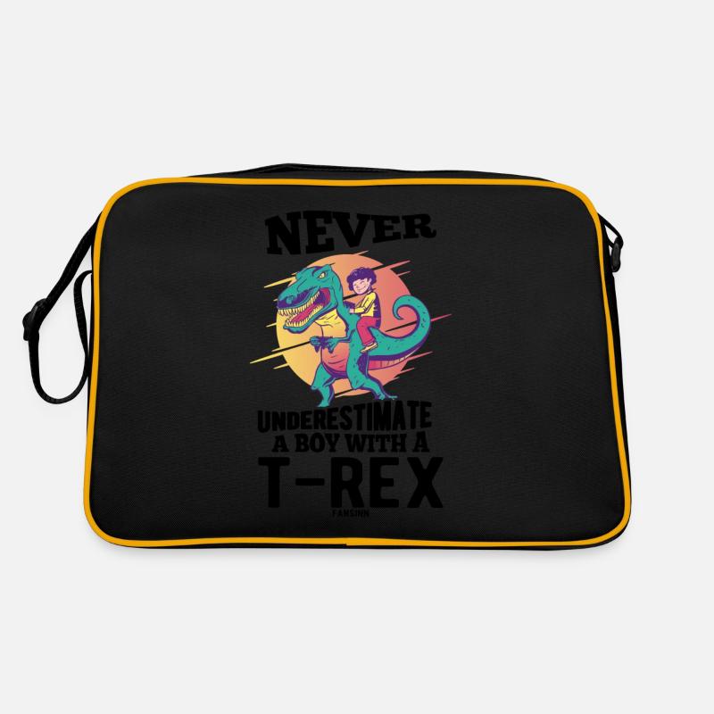 Never Underestimate A Boy With A T-Rex Retro Tasche