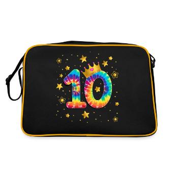 Teinture d’anniversaire colorée 10 ans filles 10. - Sac Retro - noir/or - Dos