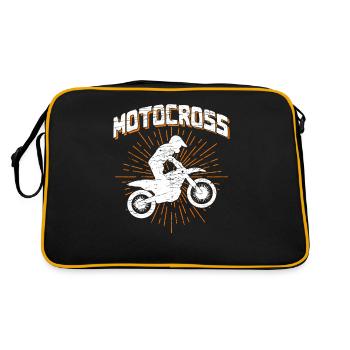 Motocross - Retro Tasche - Schwarz/Gold - Hinten