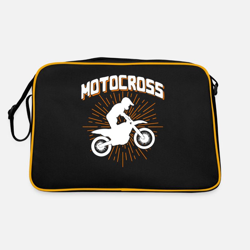 Motocross - Retro Tasche - Schwarz/Gold