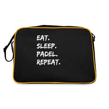 Padel Tennis - eat sleep padel repeat - Retro Tasche - Schwarz/Gold - Hinten