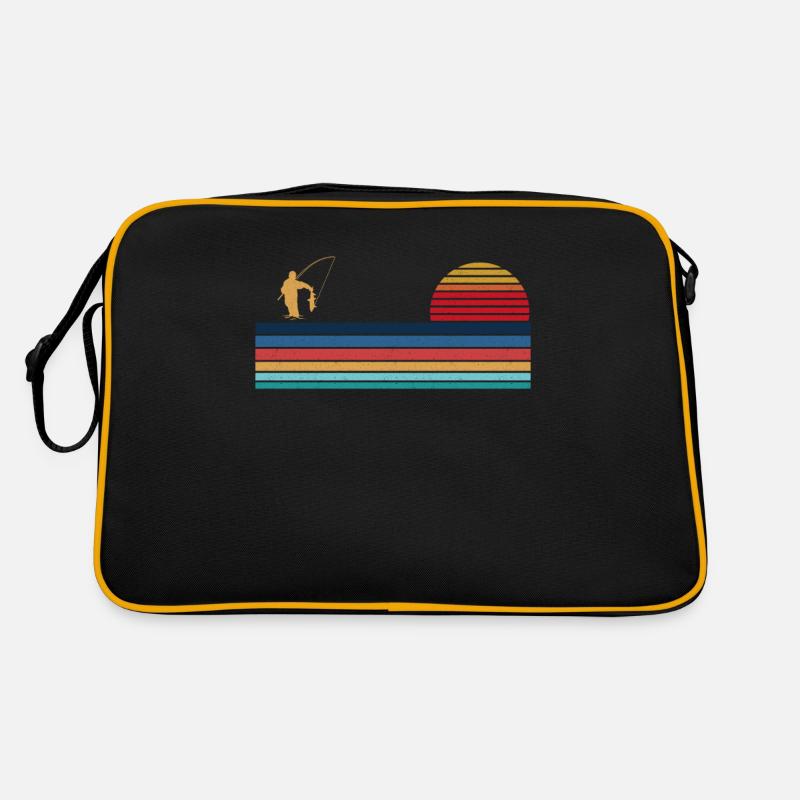 Fishing Retro Vintage - Retro Tasche - Schwarz/Gold