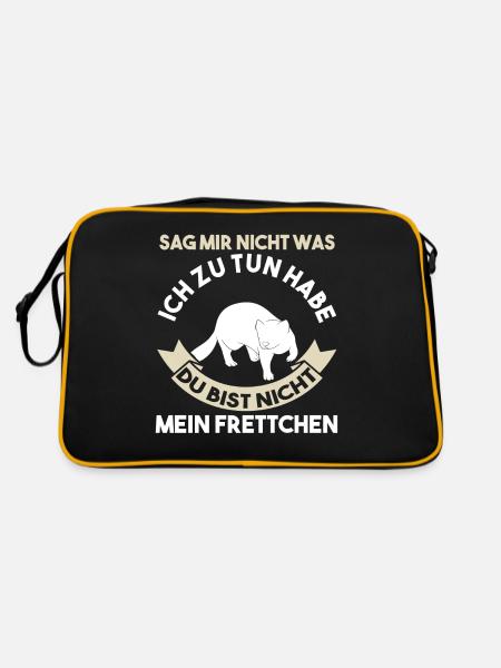 Frettchen - Retro Tasche - Schwarz/Gold