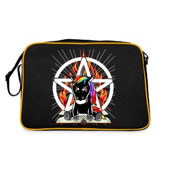 Satan Unicorn Pentagram Devilish Mythical Creature Evil - Retro Bag - black/gold - Back