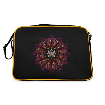 Sacred Geometry Metatron's Cube Flower of Life - Retro Bag - black/gold - Back