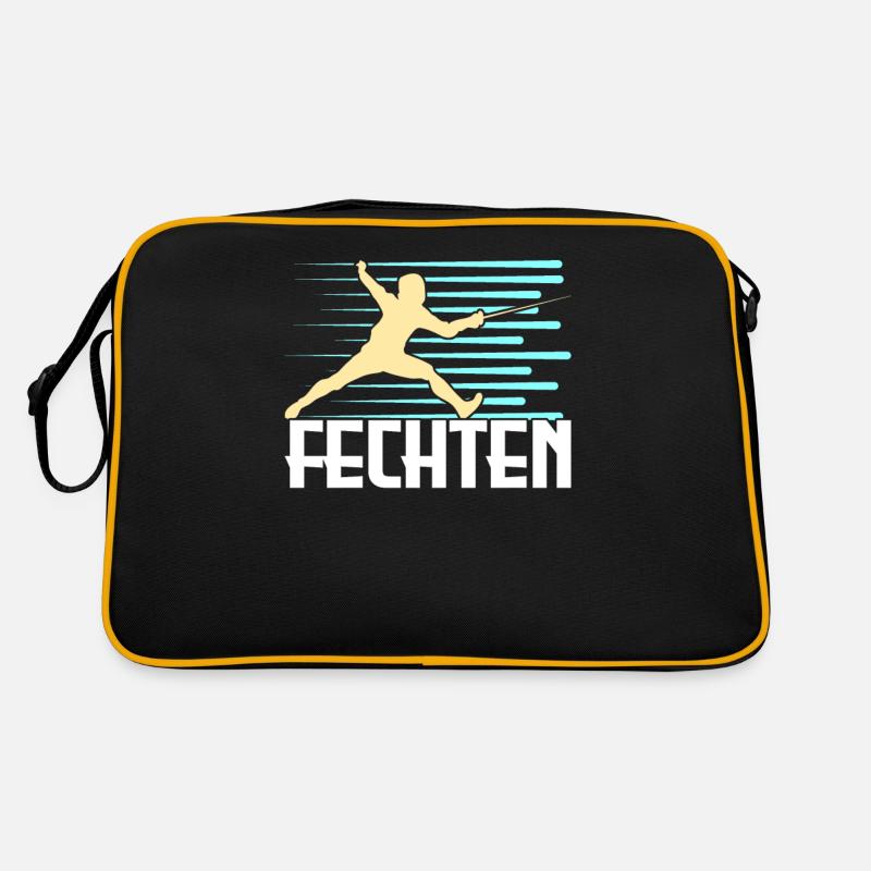 Fechten - Retro Tasche - Schwarz/Gold