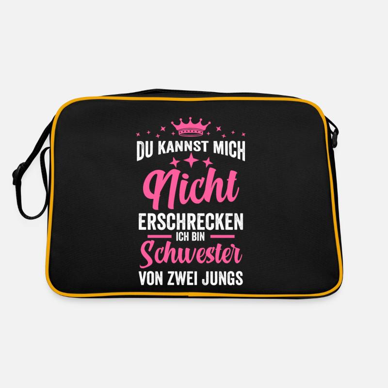 Schwester von zwei Jungs Retro Tasche