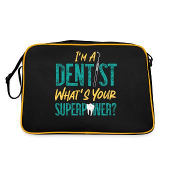 Dentist I'M A Dentist What'S Your - Retro Tasche - Schwarz/Gold - Hinten