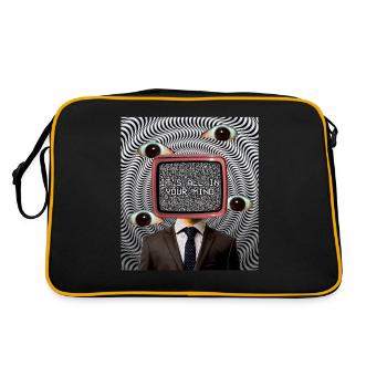 Weirdcore Aesthetic Weird Eyes Optical Illusion - Retro Bag - black/gold - Back