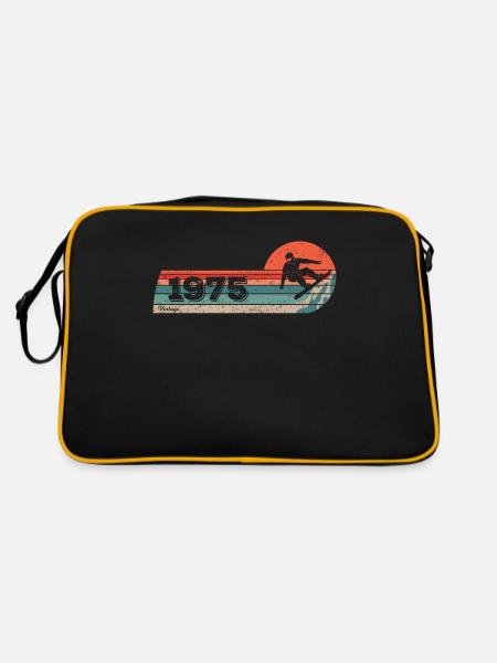 Snowboard né en 1975 Anniversaire Snowboard - Sac Retro - noir/or - Dos