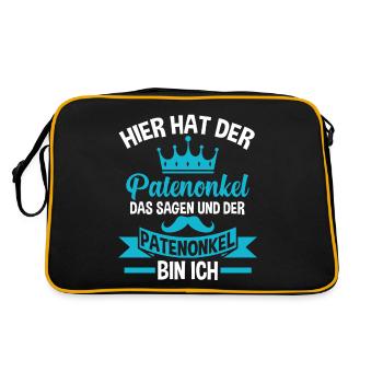 König Patenonkel - Retro Tasche - Schwarz/Gold - Hinten