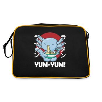 Japonais Axolotl Ramen kawaii Nouilles Axolotls - Sac Retro - noir/or - Dos