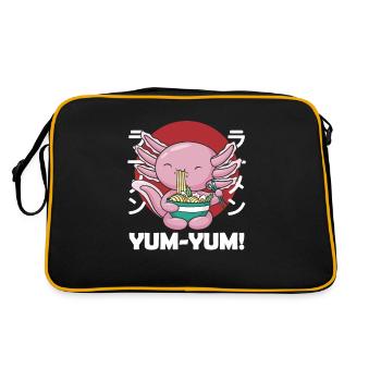 Japonais Axolotl Ramen kawaii Nouilles Axolotls - Sac Retro - noir/or - Dos