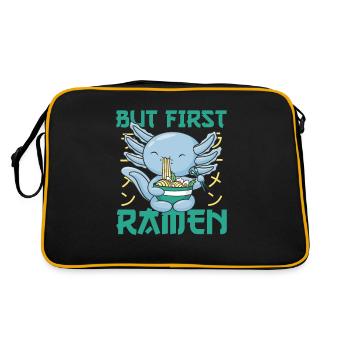 Japonais Axolotl Ramen kawaii Nouilles Axolotls - Sac Retro - noir/or - Dos